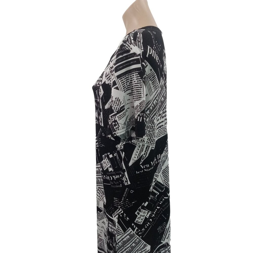 Jostar Womens Knit Dress M Newsprint New York Times Newspaper Brooklyn Graphic - Picture 5 of 10